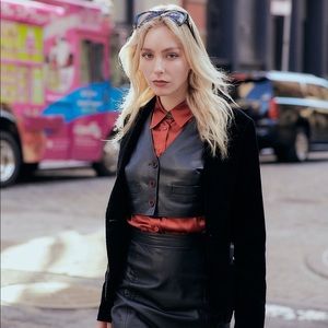 Vintage Burnt Orange/ Red Silk Button Up Size S- M